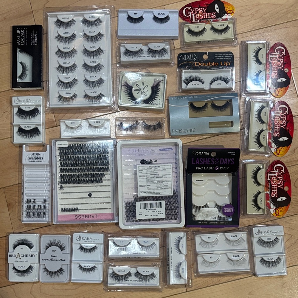 Huge LASH Lot! Ardell - Make Up For Ever - Gypsy - Lash Extensions makeup MUA